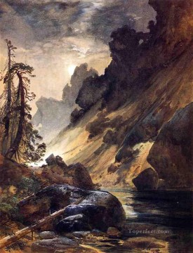 ブルック川の流れ Painting - 月光の悪魔の巣の風景トーマス モラン川